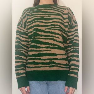 drop shoulder stripped sweater, size small, shein